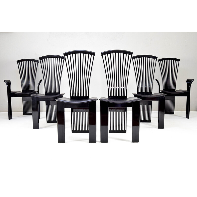 Ensemble de 4 chaises et d'une paire de fauteuils italiens vintage par Pietro Constantini