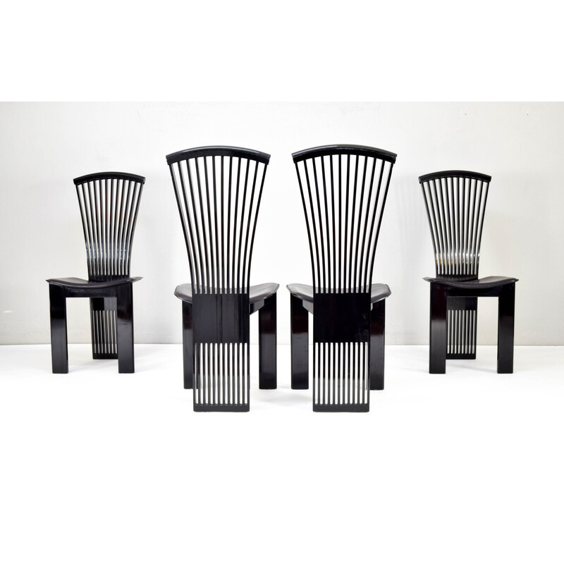 Set of 4 mid century Italian dining chairs and pair of armchairs by Pietro Constantini