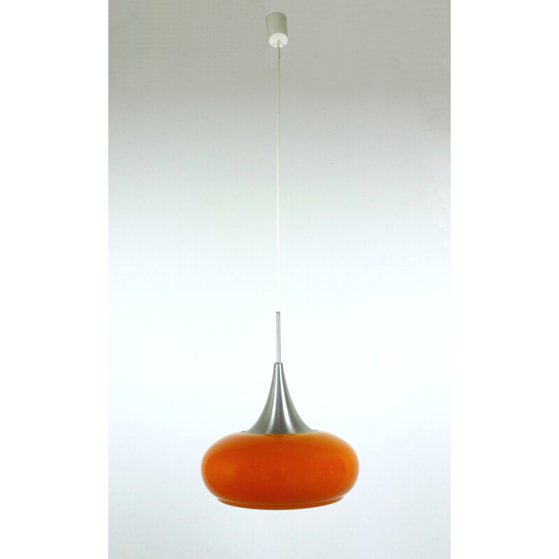 Orange Glass Pendant light from Doria, Germany - 1960s