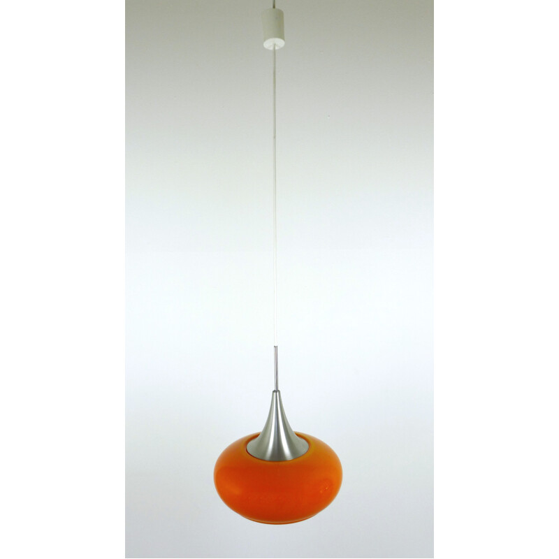 Orange Glass Pendant light from Doria, Germany - 1960s