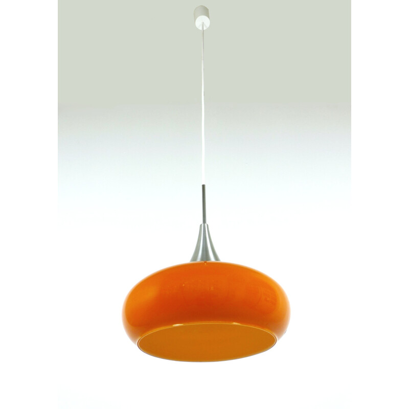 Orange Glass Pendant light from Doria, Germany - 1960s