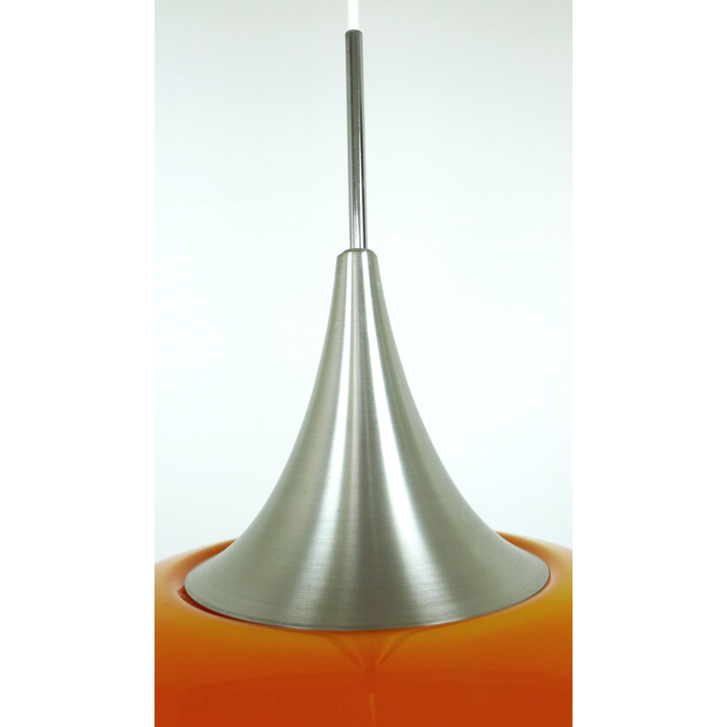 Orange Glass Pendant light from Doria, Germany - 1960s