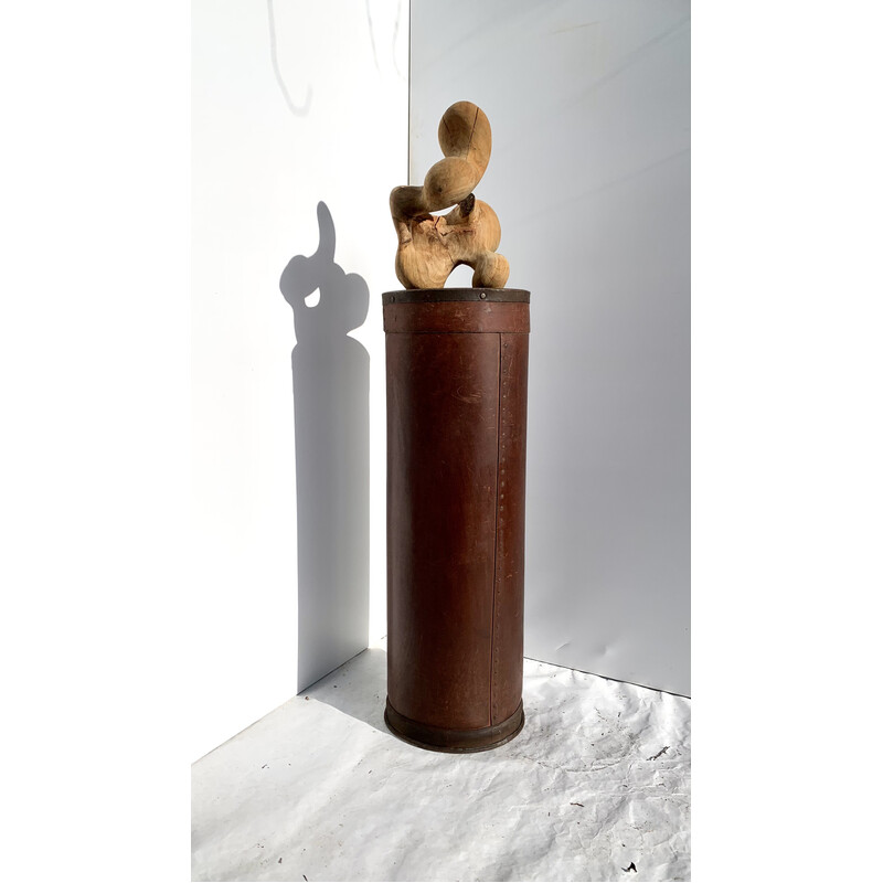 Columna de cuero industrial vintage, 1950