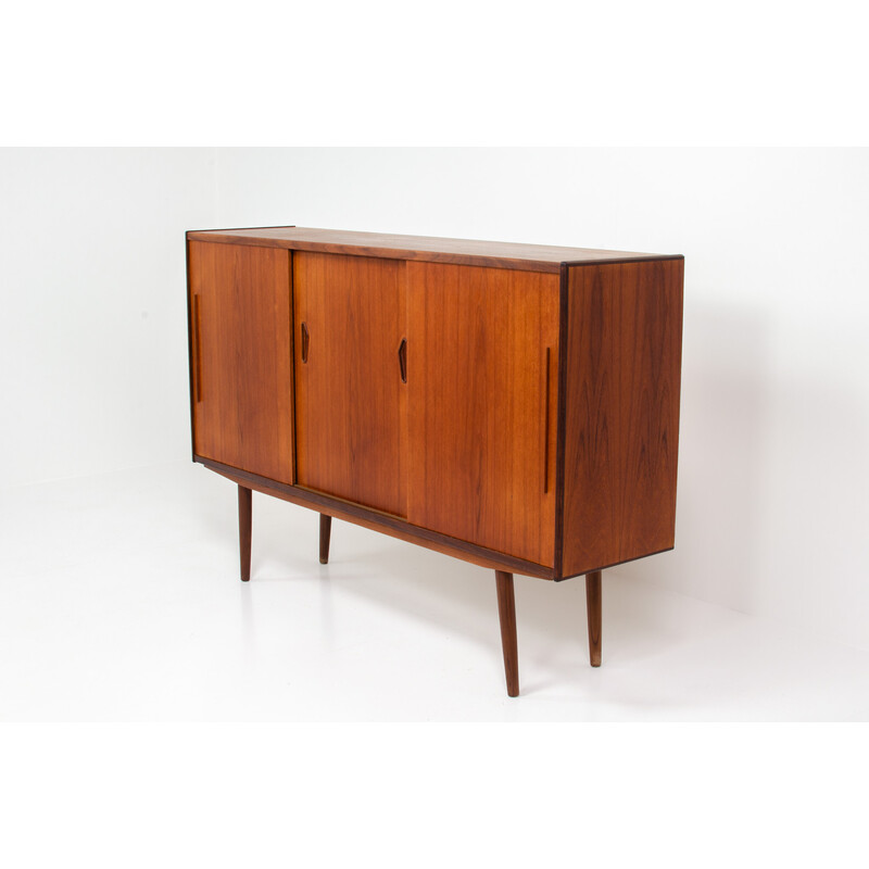 Danish vintage teak highboard by P. Westergaard