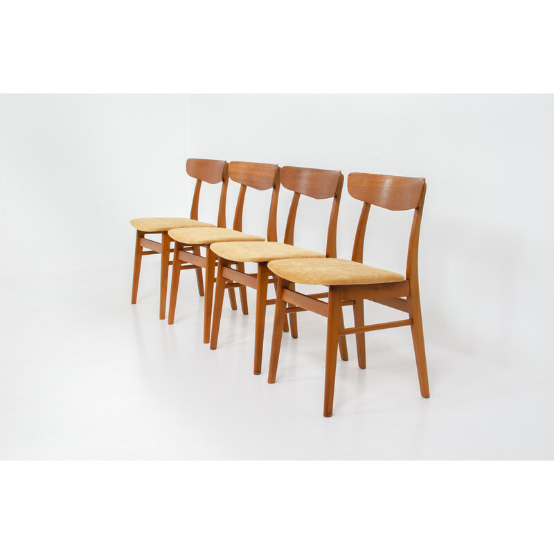 Set van 4 vintage Mosbøl eetkamerstoelen van Findahl