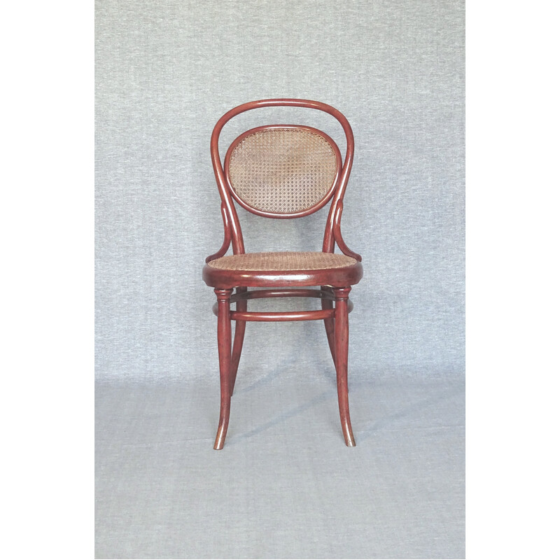 Pareja de sillas de bistro de caña Thonet N°11 vintage, 1990