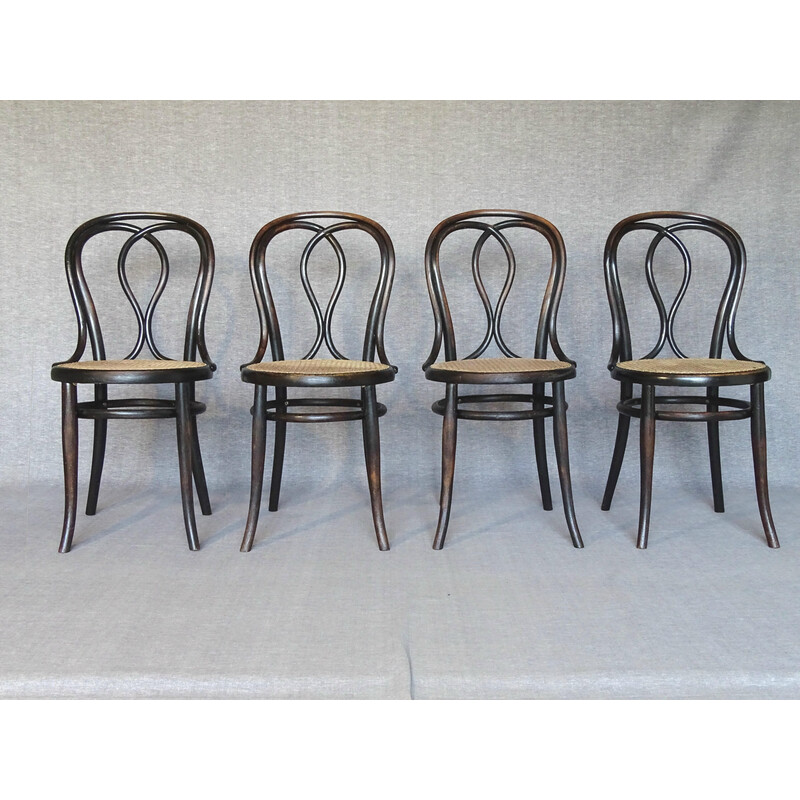Juego de 4 sillas de bistro vintage N°29/14 de Thonet, 1882