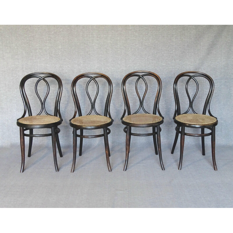 Juego de 4 sillas de bistro vintage N°29/14 de Thonet, 1882
