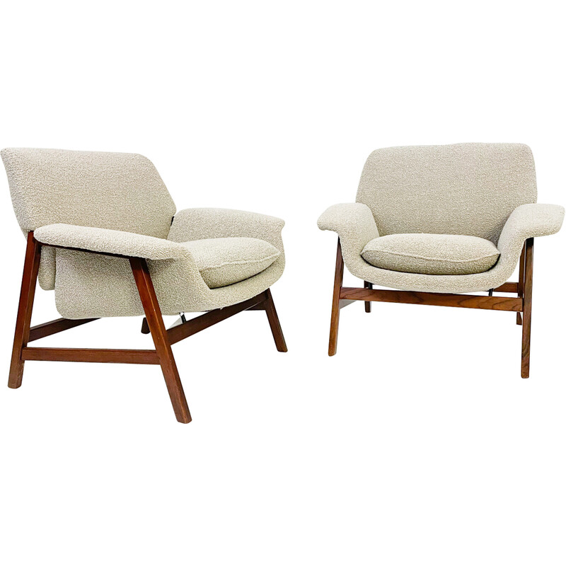 Pair of mid-century armchairs model "849" by Gianfranco Frattini for Cassina, Italy 1960s