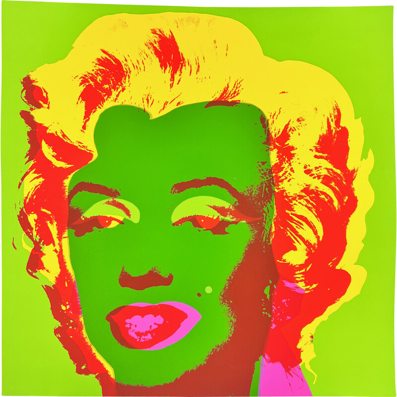 Vintage painting 'Sunday B. Morning' Marilyn Monroe by Andy Warhol, 1970s