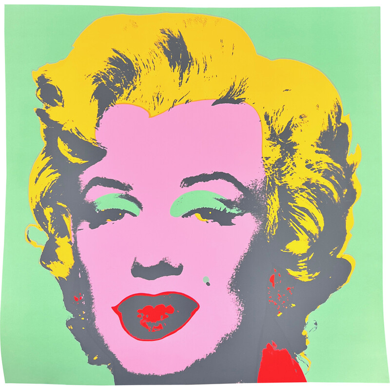 Vintage painting 'Sunday B. Morning' Marilyn Monroe by Andy Warhol, 1970s