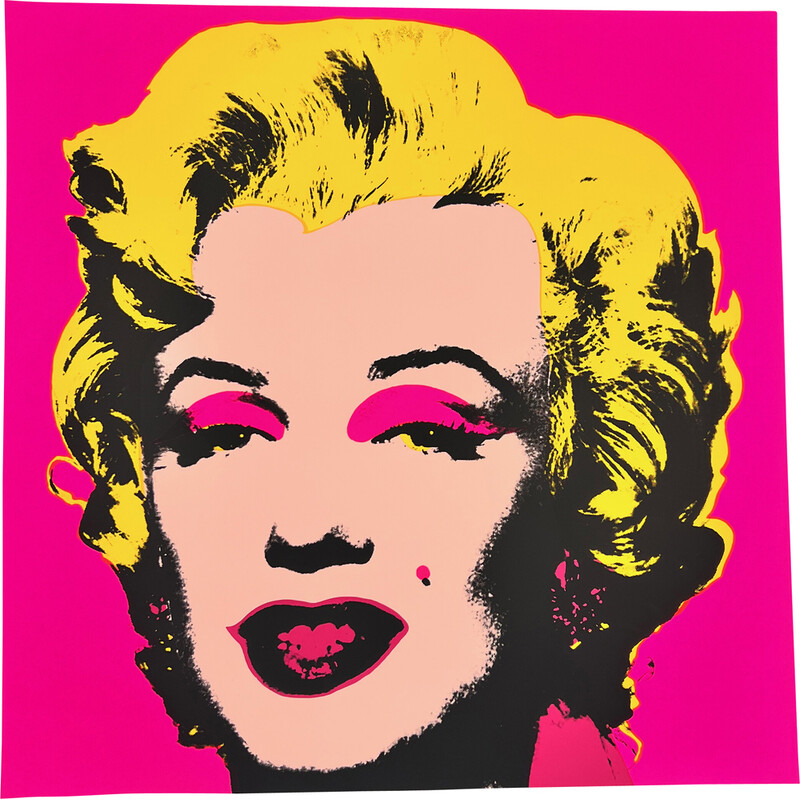 Vintage painting 'Sunday B. Morning' Marilyn Monroe by Andy Warhol, 1970s