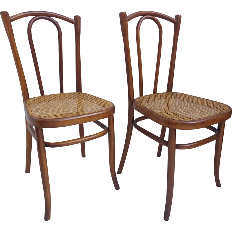 Paire de chaises vintage - bois cannage