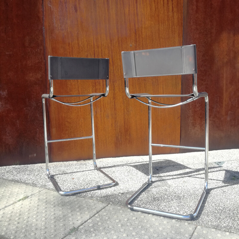 Pair of vintage bar stools by Fasem, Italy 1986