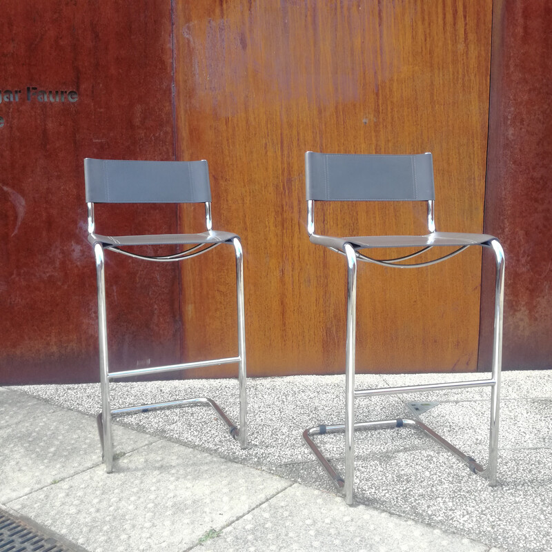 Pair of vintage bar stools by Fasem, Italy 1986