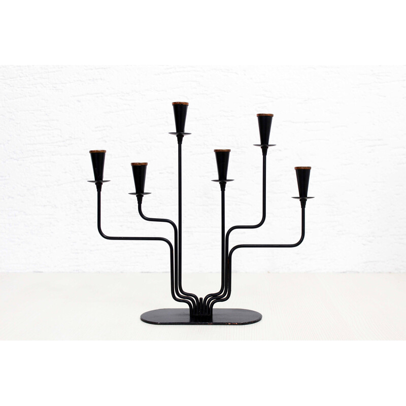 Scandinavian vintage candlestick by Gunnar Ander for Ystad Metal, 1960