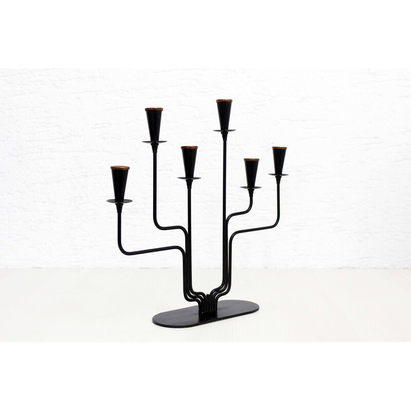 Scandinavian vintage candlestick by Gunnar Ander for Ystad Metal, 1960