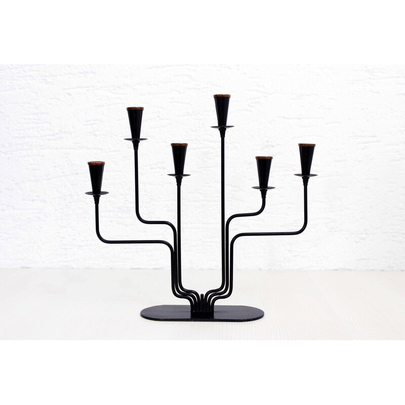 Scandinavian vintage candlestick by Gunnar Ander for Ystad Metal, 1960