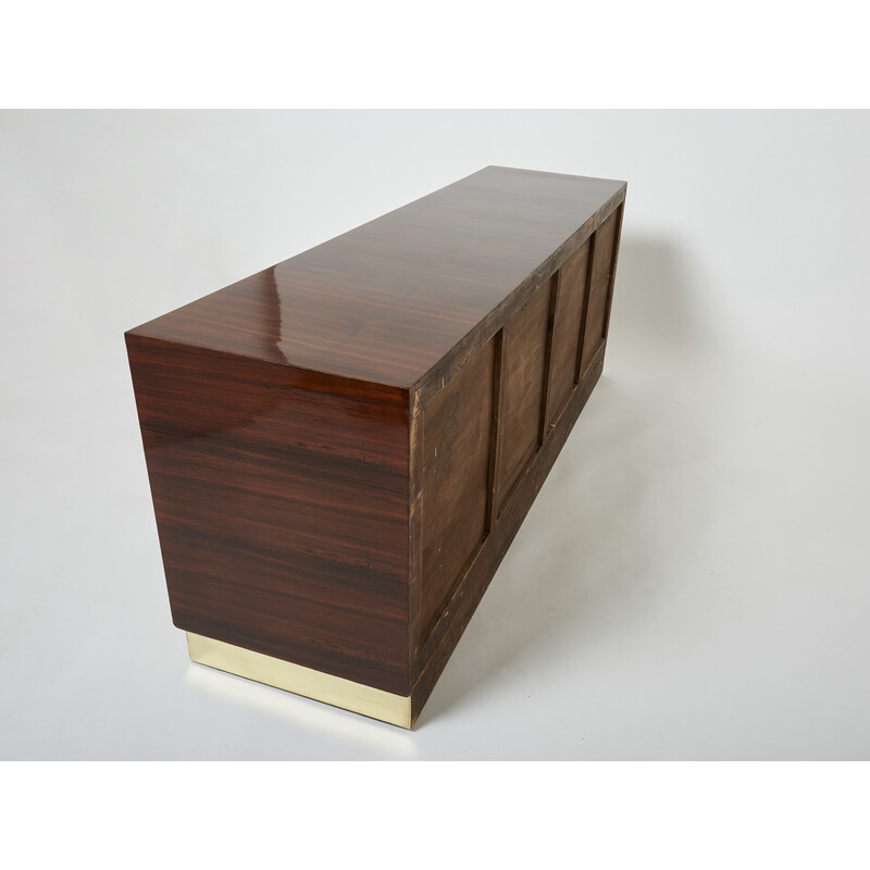 Vintage Italian rosewood and brass chest of drawers by Isa Bergamo, 1950