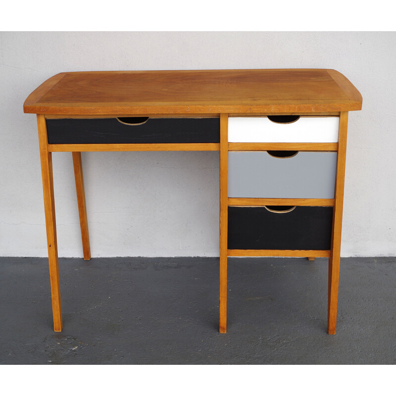 Multi-coloured vintage desk - 1950s