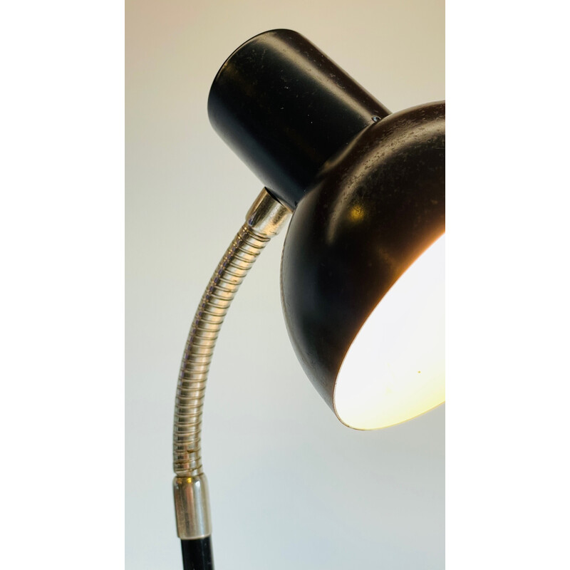 Vintage industrial lamp in black and chrome, 1960-1970