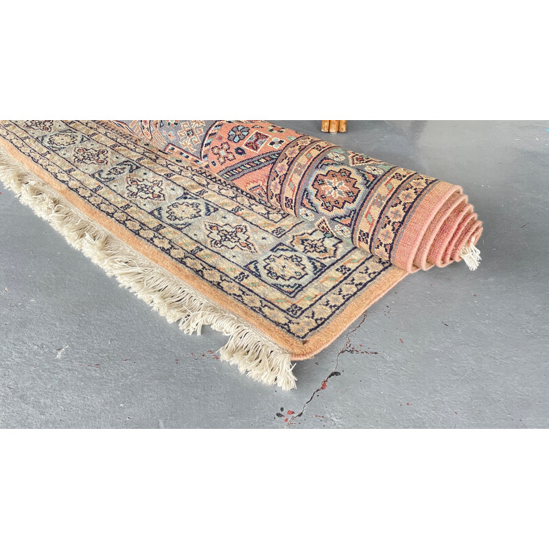 Tapis Oriental Pakistanais vintage gris-rose