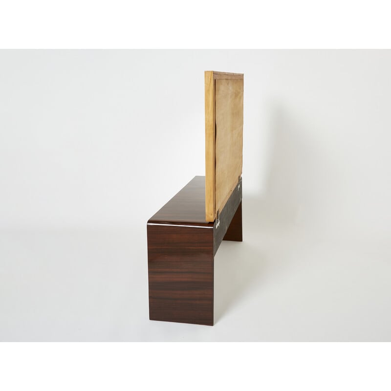 Vintage sycamore rosewood and brass dressing table by Paolo Buffa, 1940