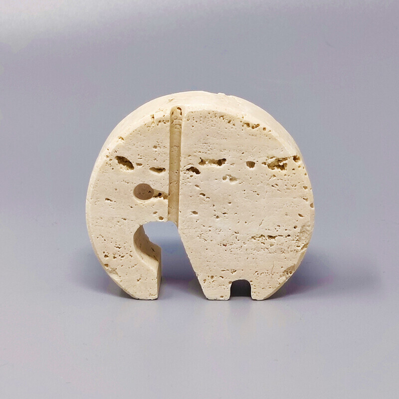 Vintage travertine elephant sculpture by Enzo Mari for F.lli Mannelli, Italy 1970s