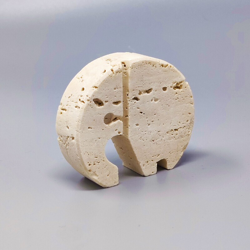 Vintage travertine elephant sculpture by Enzo Mari for F.lli Mannelli, Italy 1970s