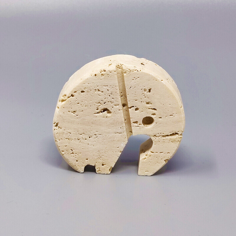 Vintage travertine elephant sculpture by Enzo Mari for F.lli Mannelli, Italy 1970s