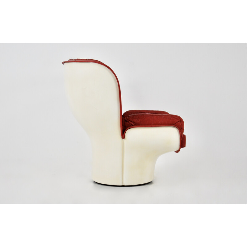 Vintage Elda lederen fauteuil van Joe Colombo voor Comfort, Italië 1960