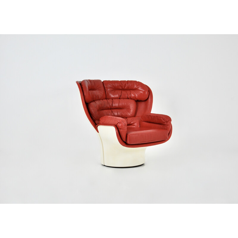 Fauteuil vintage Elda en cuir par Joe Colombo pour Comfort, Italie 1960