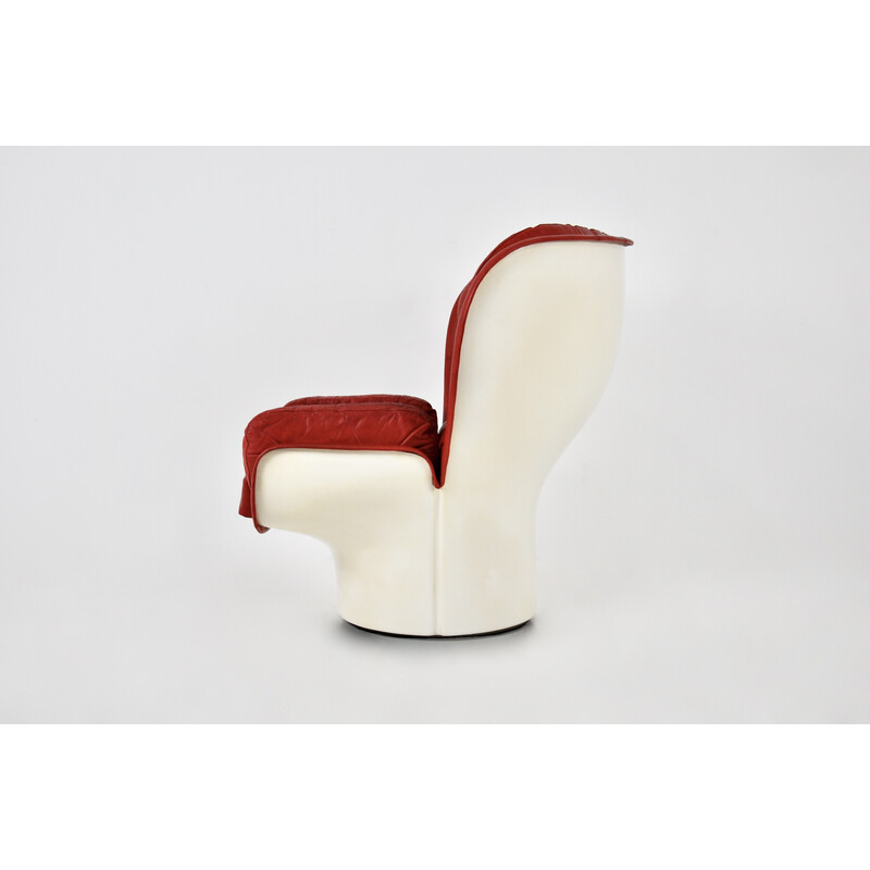 Sillón vintage de cuero Elda de Joe Colombo para Comfort, Italia 1960