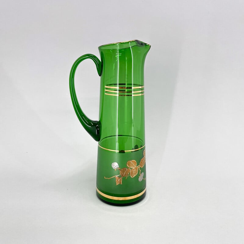 Vintage glass jug, Czechoslovakia 1970
