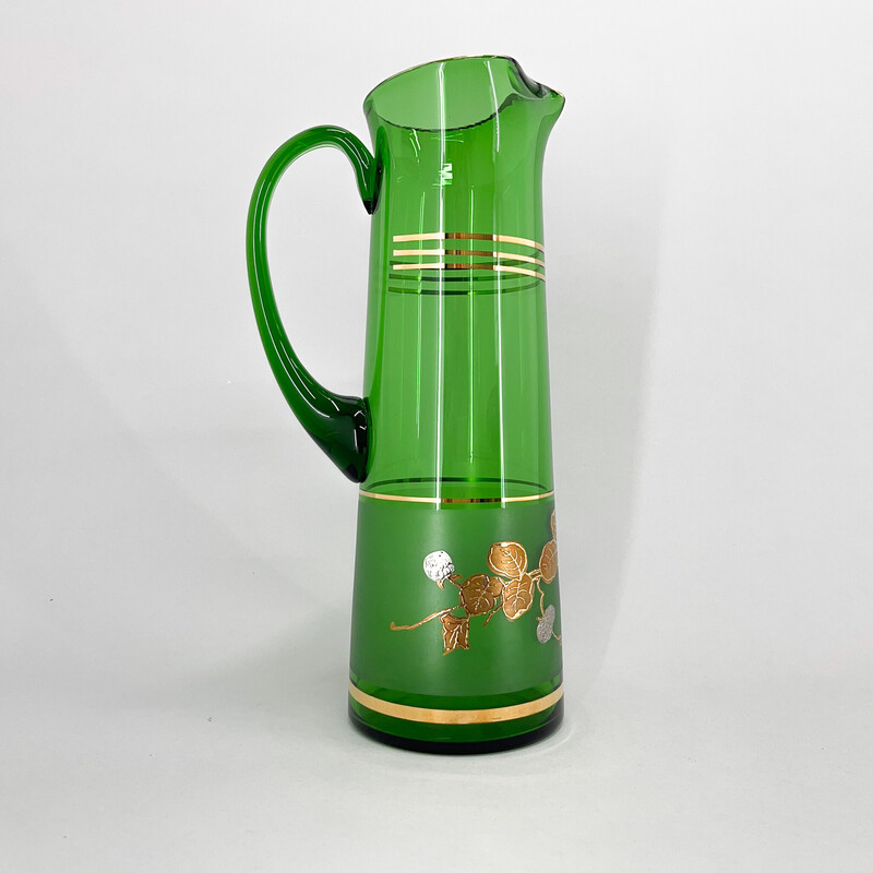 Vintage glass jug, Czechoslovakia 1970