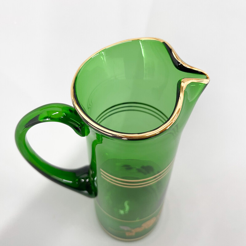 Vintage glass jug, Czechoslovakia 1970