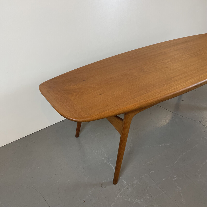Tavolino vintage Surfboard di Arne Hovmand-Olsen per Mogens Kold, Danimarca 1959