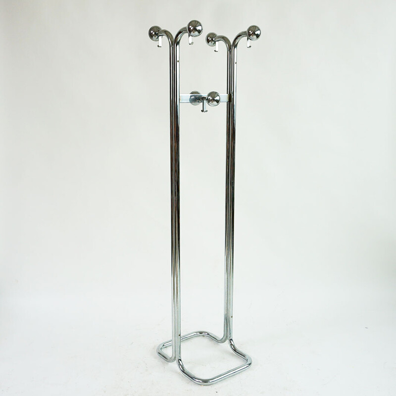 Italian mid century chrome coat rack, 1970s