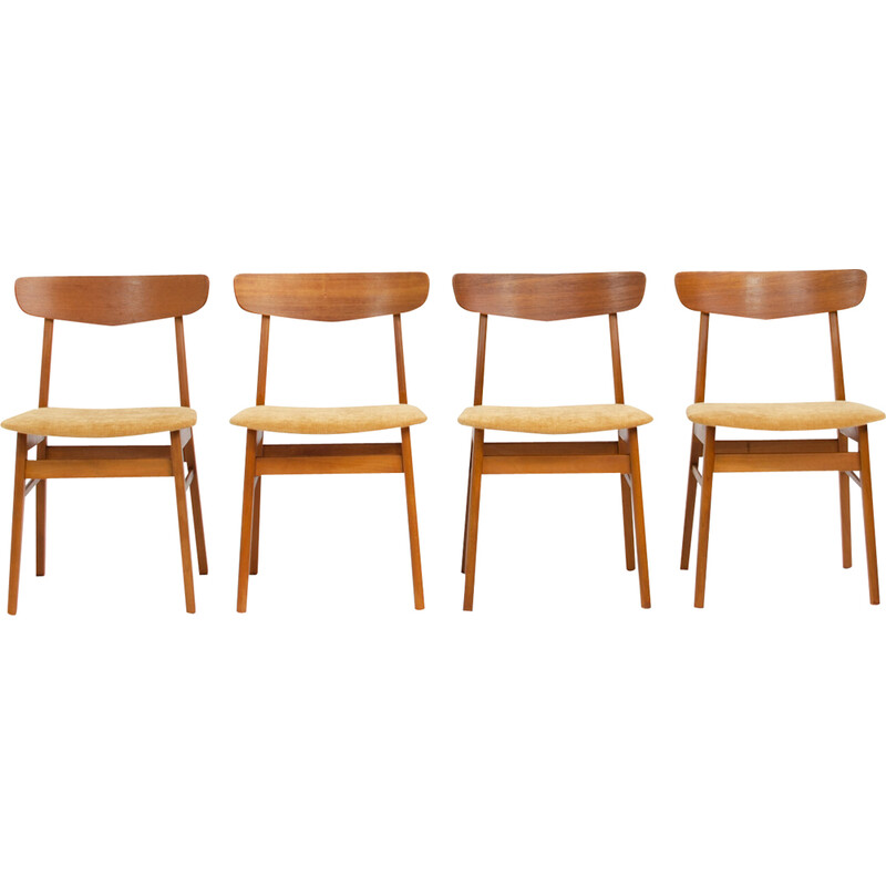 Set van 4 vintage Mosbøl eetkamerstoelen van Findahl