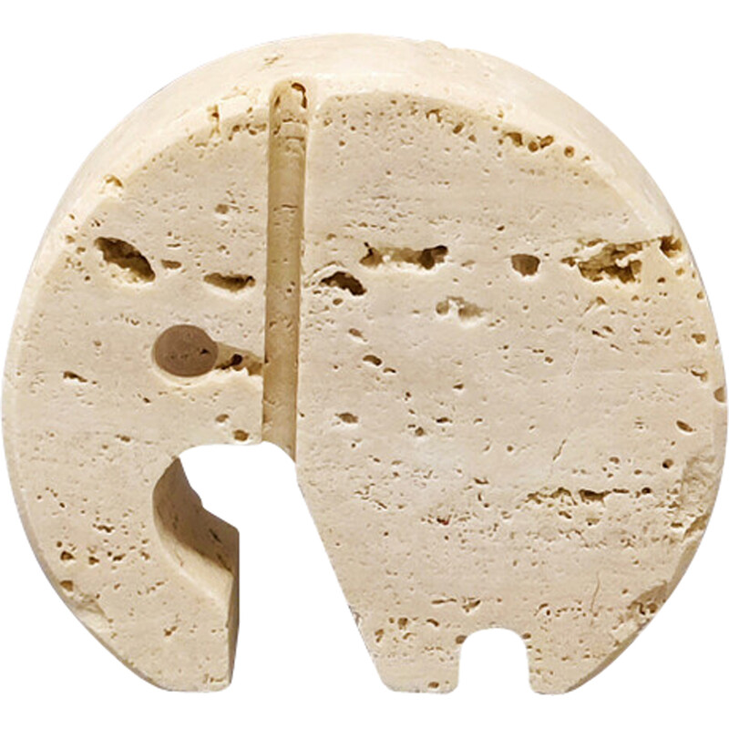 Vintage travertine elephant sculpture by Enzo Mari for F.lli Mannelli, Italy 1970s