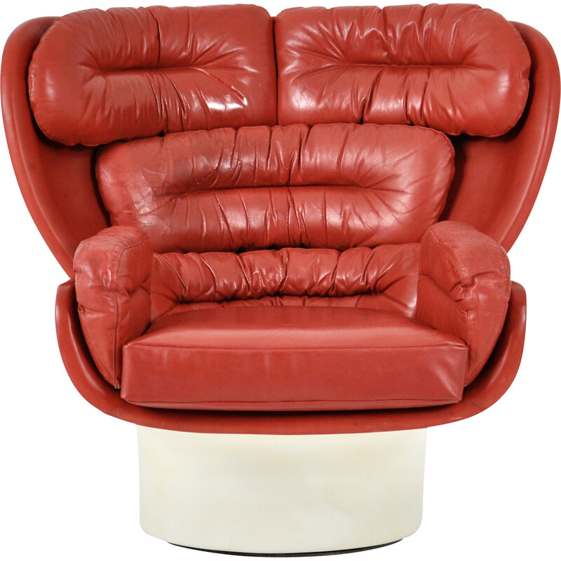 Fauteuil vintage Elda en cuir par Joe Colombo pour Comfort, Italie 1960