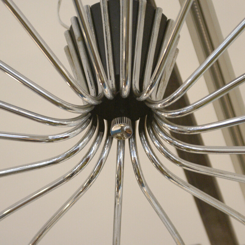 Austrian chrome spider chandelier - 1950s