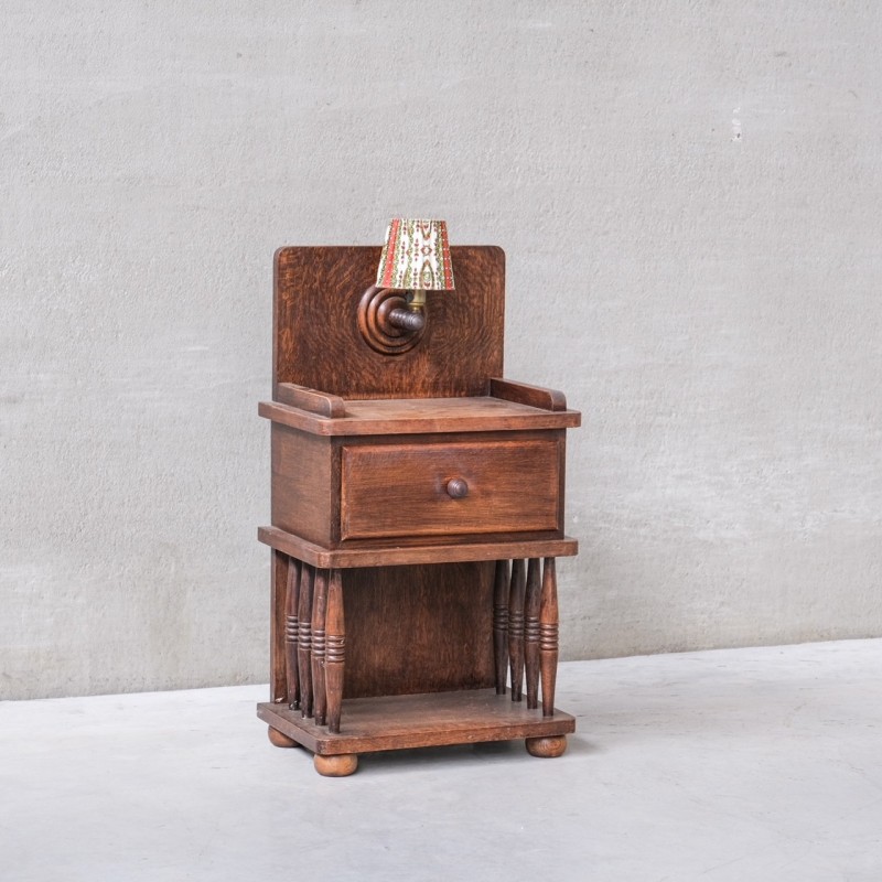 Pair of vintage oakwood night stands by Charles Dudouyt, France 1940