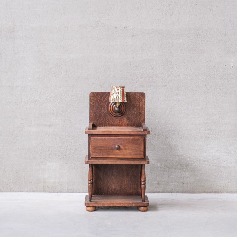 Pair of vintage oakwood night stands by Charles Dudouyt, France 1940