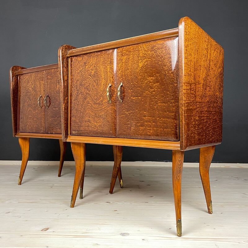 Pair of vintage wooden nightstands, Italy 1950