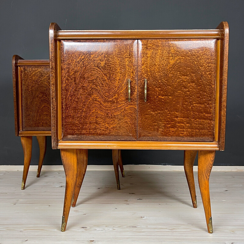 Pair of vintage wooden nightstands, Italy 1950