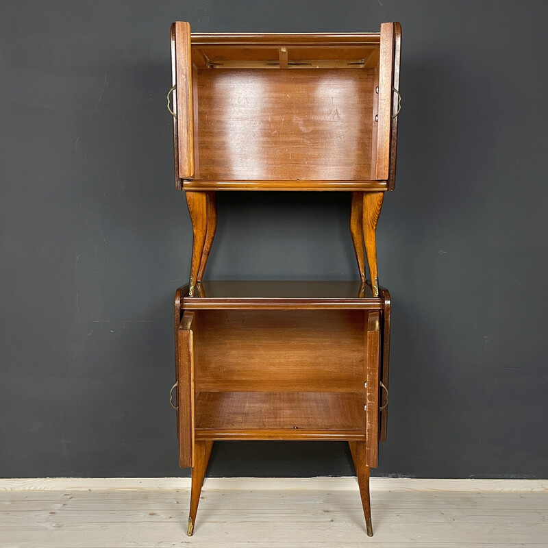 Paire de tables de nuit vintage en bois, Italie 1950