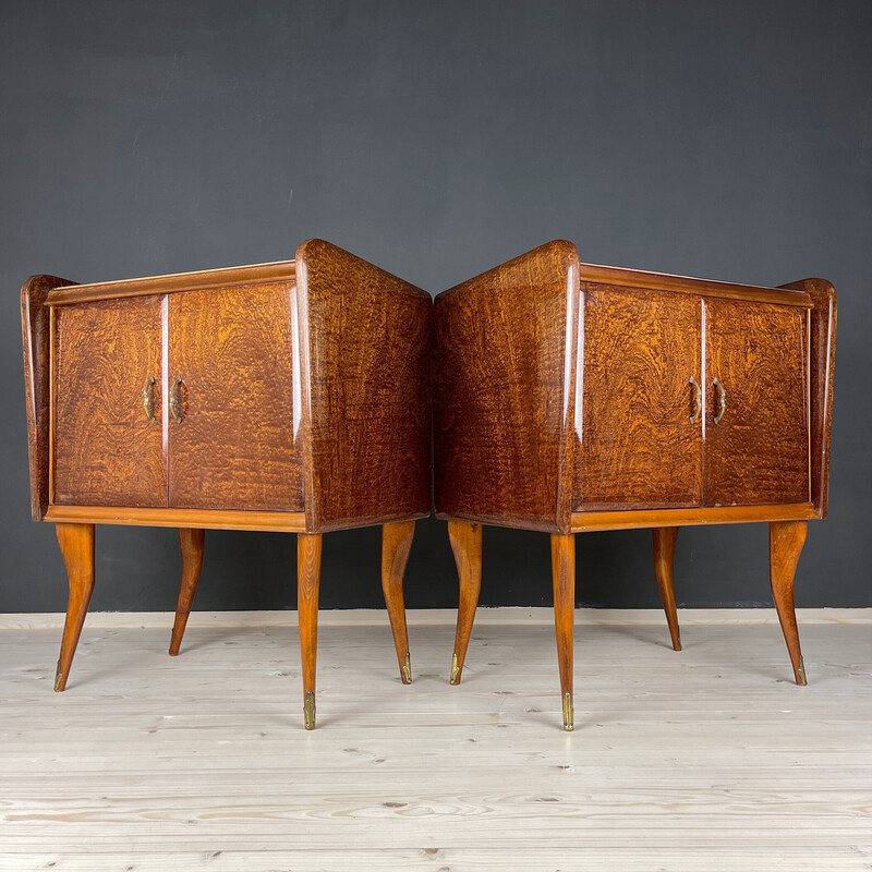 Pair of vintage wooden nightstands, Italy 1950