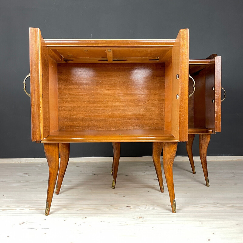 Pair of vintage wooden nightstands, Italy 1950