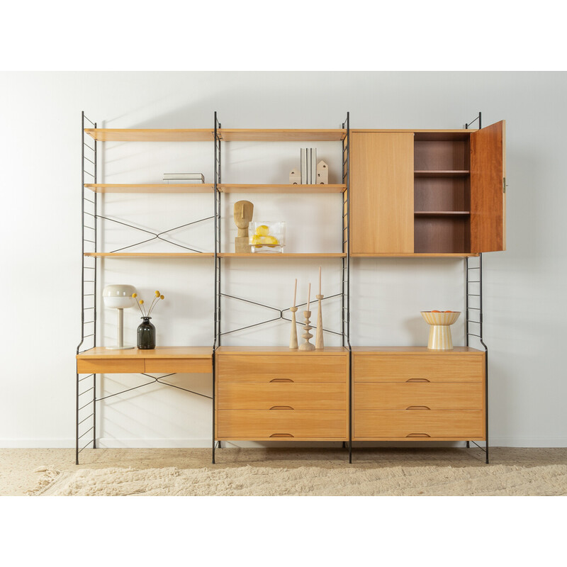 Vintage ashwood veneer shelving system by Whb, Germany 1960s